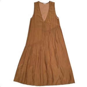 Ali Golden V Neck Dress w/Gathers